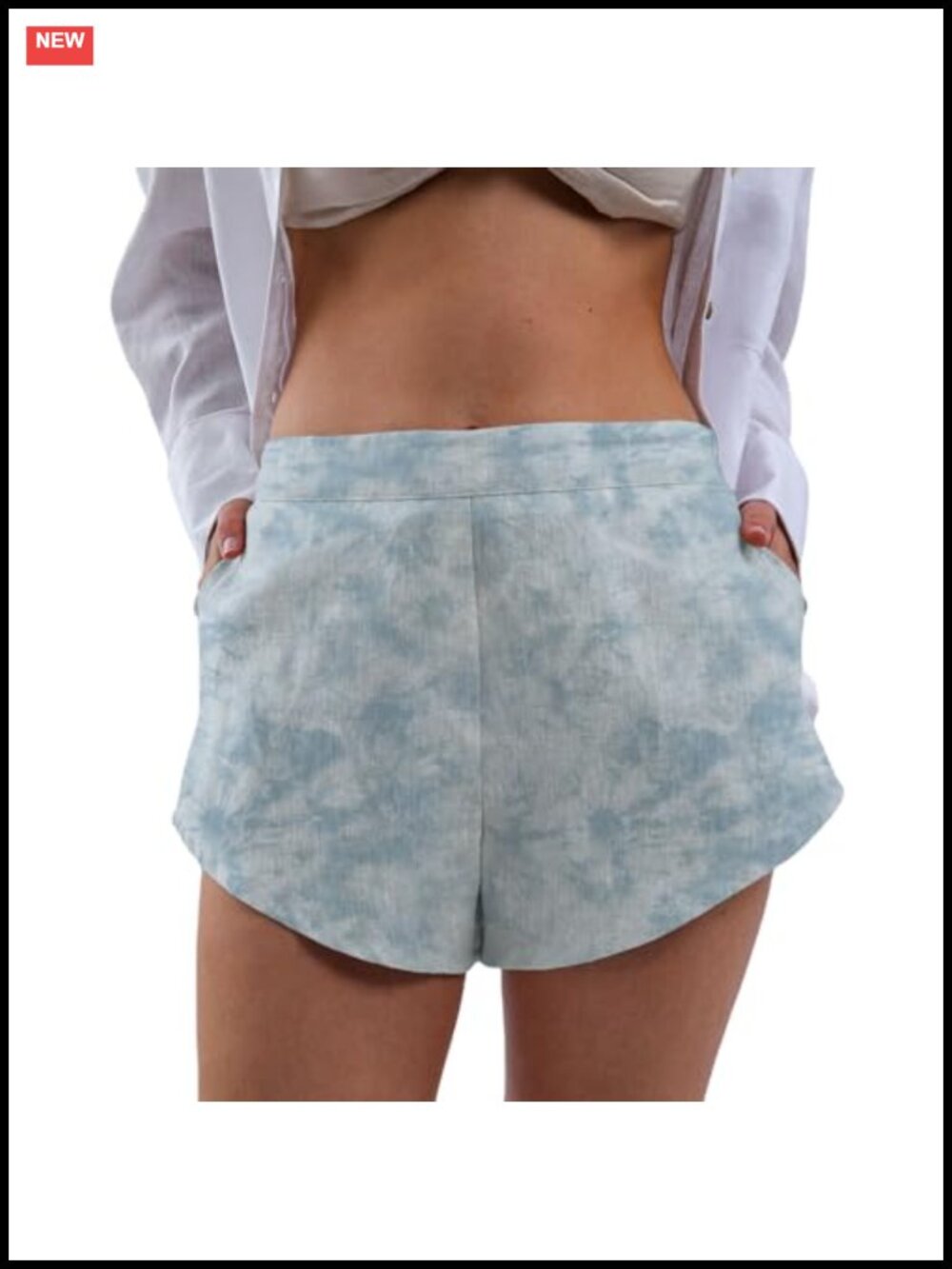 100% Linen High Waisted Summer Shorts with Pockets